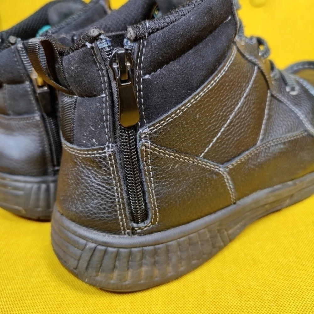Orthofeet Ranger Boots Black Leather Comfort Walking Men's Shoes Size 12 2E Wide